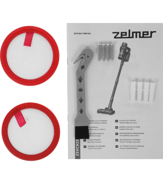 Пылесос вертикальный Zelmer STICK ZSVC925T Wiktor фиолетовый/черный, питание от аккумулятора, 380 Вт, уборка сухая, пылесборник 0.8 л