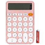 Калькулятор настольный Deli EM124PINK розовый 12-разр., фото 1