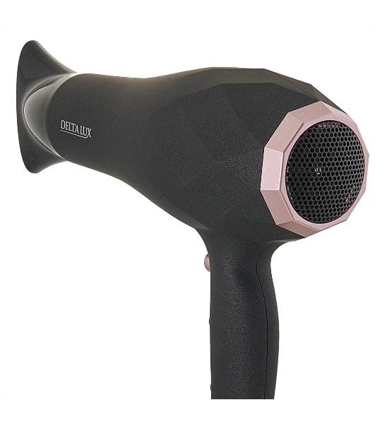 Фен DELTA LUX DL-0941 черный/розовый, 2200 Вт, ионизация