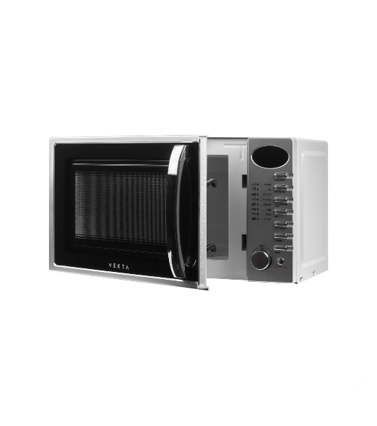 Микроволновая печь Vekta TS720ATS серебристый/черный, 20 л, 700 Вт, переключатели - кнопки, поворотный механизм