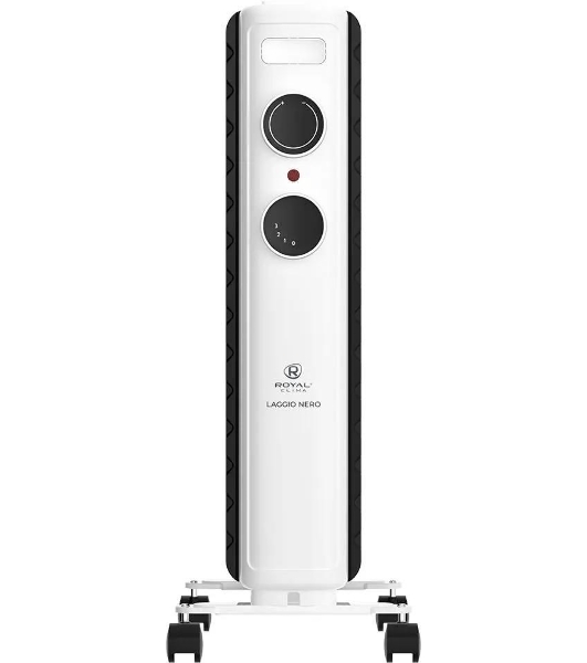 Обогреватель масляный Royal Clima Laggio Nero ROR-LN7-1500M, с терморегулятором, 1500Вт, 6 секций, 3 режима, белый/серый