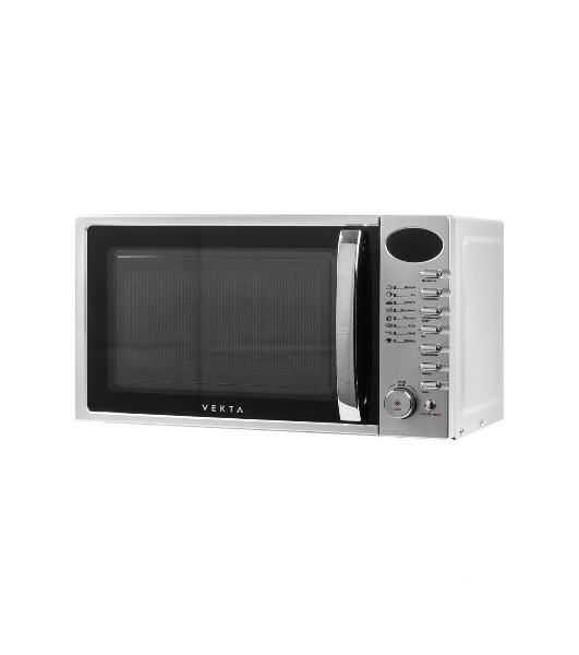 Микроволновая печь Vekta TS720ATS серебристый/черный, 20 л, 700 Вт, переключатели - кнопки, поворотный механизм