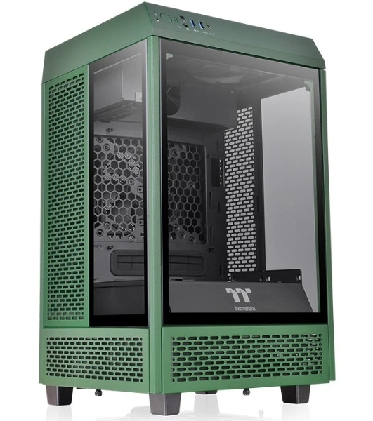 Компьютерный корпус Thermaltake The Tower 100 Racing Green без БП miniITX 1x120мм 3x140мм 2xUSB 3.0 audio bott PSU