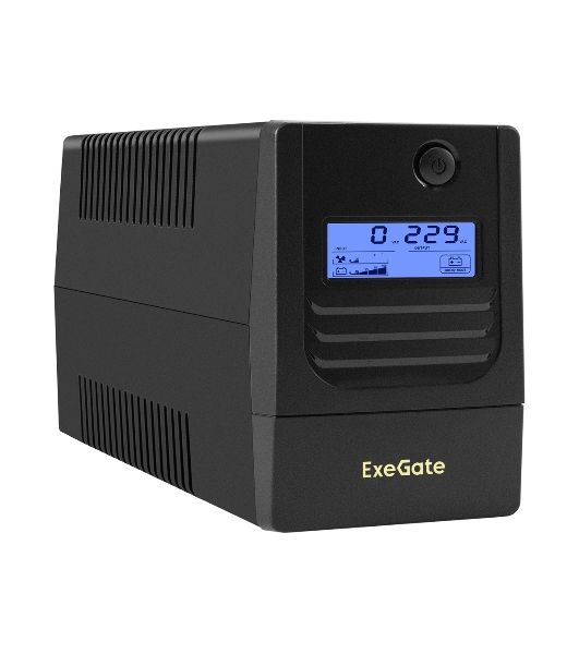 Источник бесперебойного питания ExeGate Smart LB-400.LCD.AVR.4C13 (400VA/240W, LCD, AVR, 4*C13, батарея 12V 4.5Ah, Black)