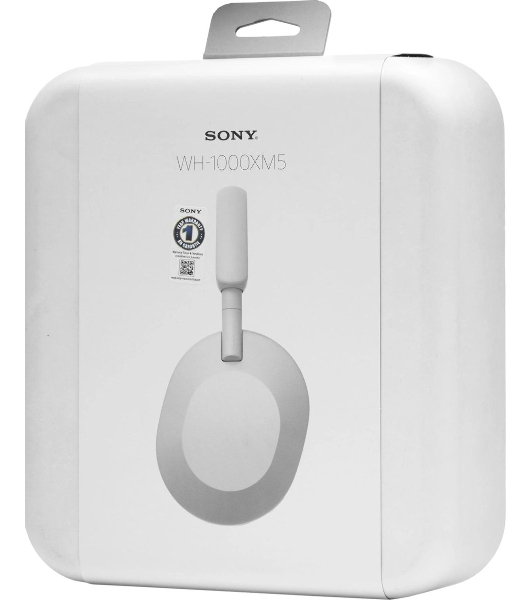 Беспроводные/проводные наушники Sony WH-1000XM5 белый, полноразмерные, Bluetooth + проводной, активное шумоподавление, до 30 ч