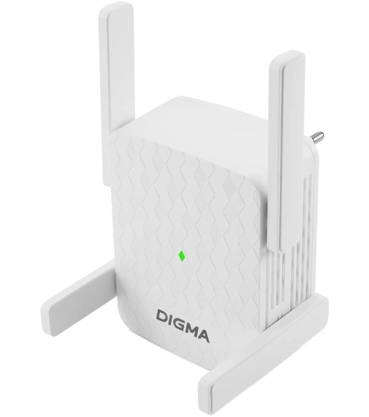 Повторитель беспроводного сигнала Digma D-WR310 (D-WR310V2) N300 Wi-Fi белый