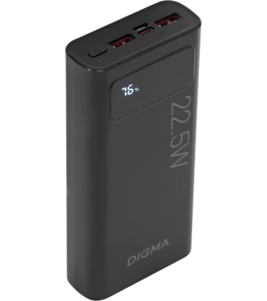Портативный аккумулятор Digma DGPF20A 20000mAh QC3.0/PD3.0 22.5W 3A 2xUSB-A/USB-C черный