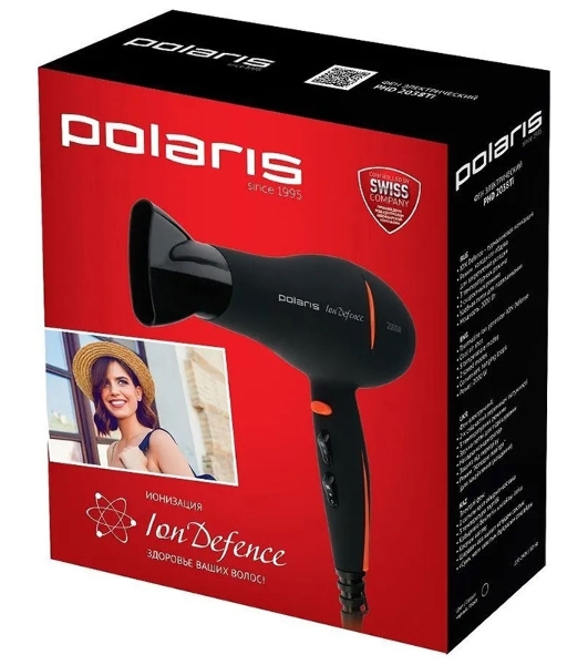 Фен Polaris PHD 2038Ti черный/красный, 2000 Вт, ионизация