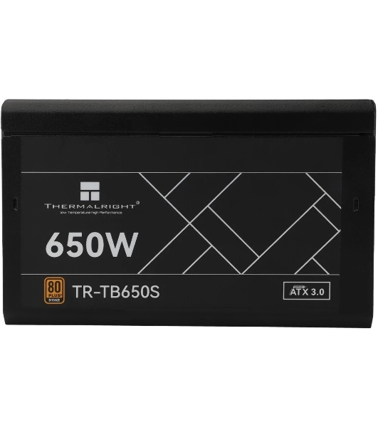 Блок питания Thermalright TR-TB650S 650W 80 PLUS Bronze, (ATX, 3, Non-modular, 1x24(20+4)pin 550мм, 1xCPU*2 8(4+4)pin 600+150мм, 1xPCIe*2 8(6+2)pin 500+150мм, 1xSATA*3+MOLEX4pin*1 400+150+150+150мм, 1xSATA*2+MOLEX4pin*2 400+150+150+150мм, Active, 120x120мм, 150x140x86мм, APFC, )