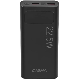 Портативный аккумулятор Digma DGPF20A 20000mAh QC3.0/PD3.0 22.5W 3A 2xUSB-A/USB-C черный