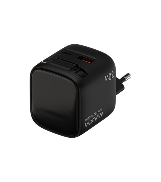Сетевое зарядное устройство Maxvi SFC-330GN Type-C\USB 30W PD QC3.0 черный