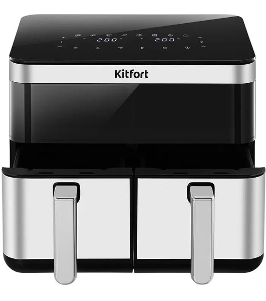 Аэрогриль Kitfort КТ-8110 черный, 2700 Вт, 8.6 л, сенсор, 8 программ
