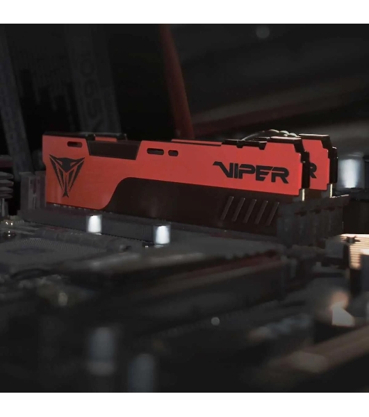 Оперативная память Patriot Viper Elite II, DDR4, 32GB (2x16 GB), 3200 MHz, CL18, DIMM, радиатор, красный, черный