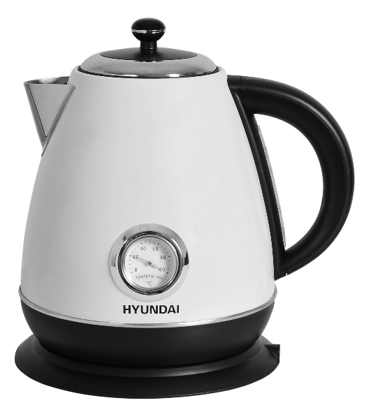 Чайник электрический Hyundai HYK-S4502 1.7 л, 2200 Вт, жемчужный/черный (корпус: нержавеющая сталь/пластик)