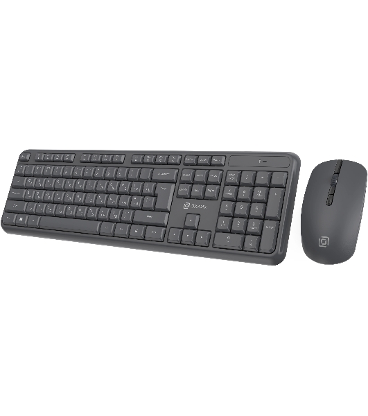 Комплект клавиатура+мышь Oklick S277W беспроводной, USB, 1600 DPI, серый
