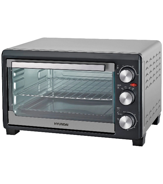 Мини-печь Hyundai MIO-HY072 23 л, 1500 Вт, серебристый/черный