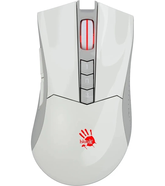 Мышь беспроводная A4Tech Bloody R90 Plus белый, 5000 dpi, радиоканал, USB, кнопки - 8