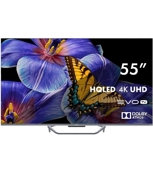 Телевизор Haier 55' DH1VMZD01RU серый QLED 4K UHD 60Hz Smart TV Android TV 2GB/16GB