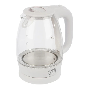 Чайник электрический Homestar HS-1012 1.7 л, стекло, белый (003566)