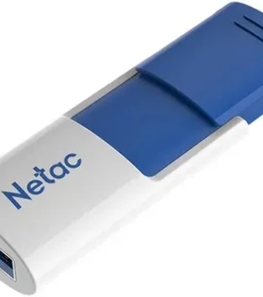 Флешка USB Netac U182 Blue (NT03U182N-128G-32BL), 128Gb, USB 3.0, R/W 70/30, белый/синий