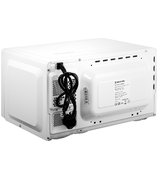 Микроволновая печь Brayer BR2507 белый, 20 л, 700 Вт, переключатели - поворотный механизм