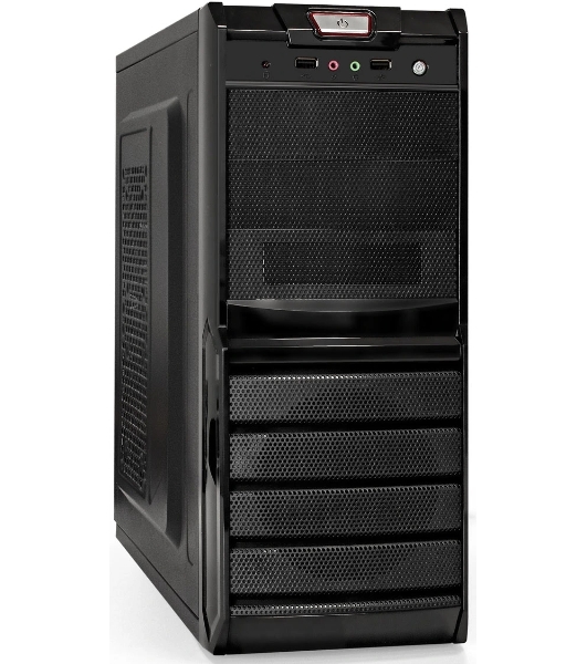 Компьютерный корпус Miditower ExeGate XP-329S-UNS500 (ATX, БП UNS500 с вент. 12см, 2*USB, аудио, черный)