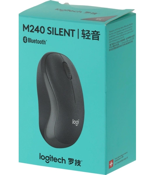 Мышь беспроводная Logitech M240 SILENT графитовый, 4000 dpi, Bluetooth, кнопки - 3