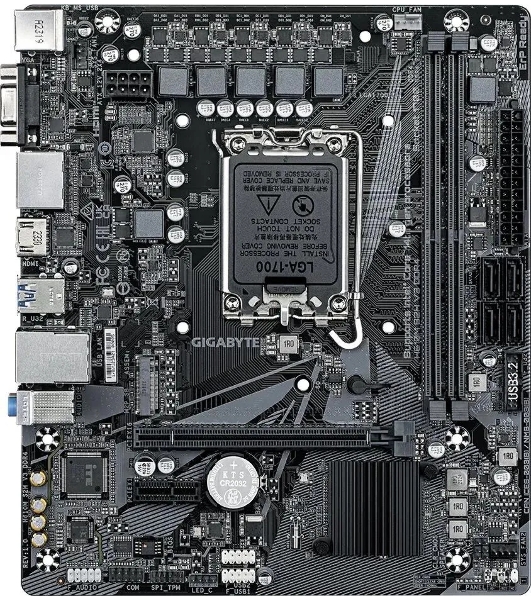 Материнская плата Gigabyte H610M S2H V3 DDR4, LGA 1700, Intel H610, 2xDDR4, 4xSATA, 1xM.2, 1xPCIe 4.0 x16, 1xPCIe x1, 1xHDMI, 1xDP, 1xVGA, 1x 1Gb LAN, 2xUSB-A 3.2 Gen 1, 4xUSB-A 2.0, 3x 3.5 мм, 7.1, mATX