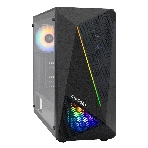 Компьютерный корпус Miditower ExeGate EVO-8225-NPX700 (ATX, БП 700NPX с вент. 12см, 2хUSB+1хUSB 3.0, черный, 2 вент. с RGb подсветкой и полоса на передней панели, боковая панель - закаленное стекло), фото3