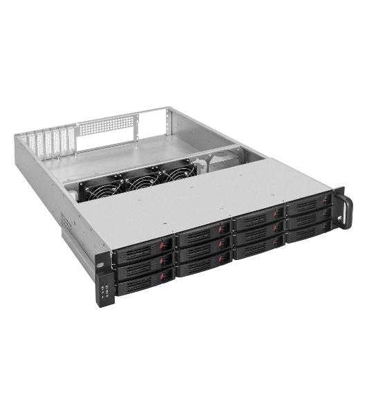 Серверный корпус ExeGate Pro 2U660-HS12 (RM 19', высота 2U, глубина 660, БП 1U-1200ADS, 12xHotSwap)
