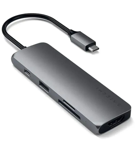 USB-концентратор Satechi ST-UCMPAM, USB Type-C, USB 3.0/USB Type-C/HDMI/SD/micro-SD, USB Type-C