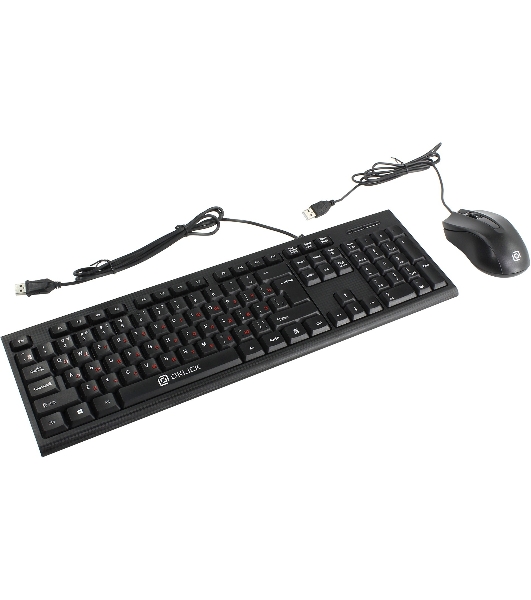 Комплект клавиатура+мышь Oklick 620M проводной, USB, 1200 DPI, чёрный