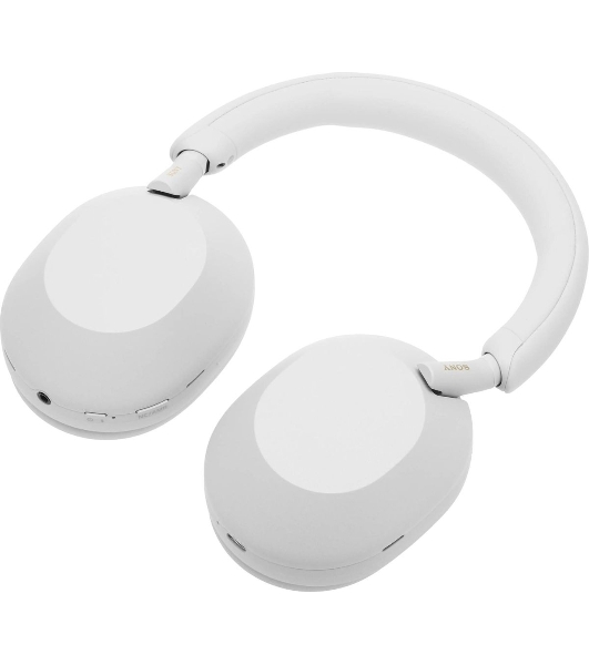 Беспроводные/проводные наушники Sony WH-1000XM5 белый, полноразмерные, Bluetooth + проводной, активное шумоподавление, до 30 ч