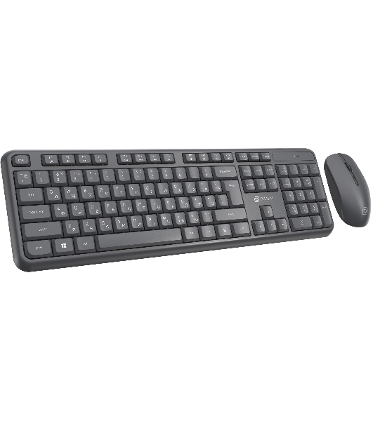 Комплект клавиатура+мышь Oklick S277W беспроводной, USB, 1600 DPI, серый