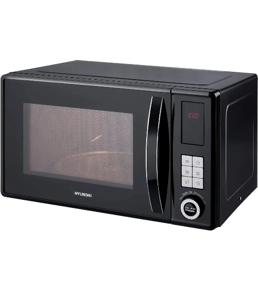 Микроволновая печь Hyundai HYM-D3010 черный, 23 л, 800 Вт, переключатели - кнопки, поворотный механизм