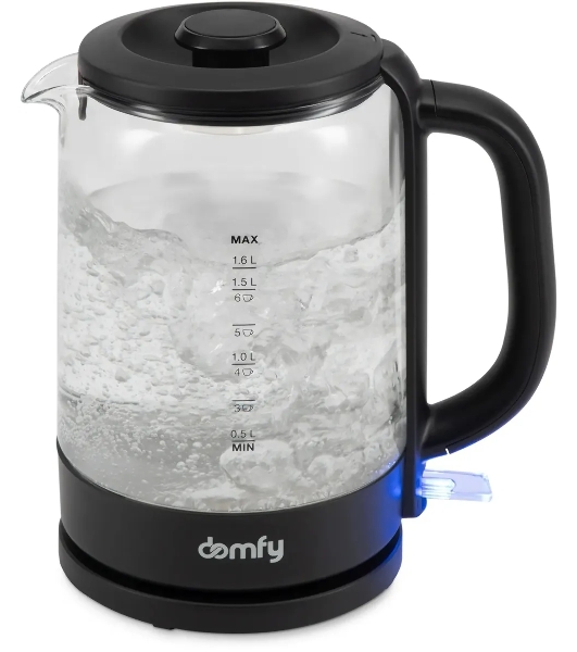 Чайник электрический Domfy DSB-EK304 1.7л. 2200Вт черный (корпус: стекло)