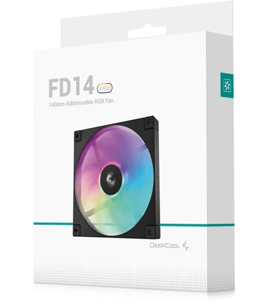 Вентилятор для корпуса DEEPCOOL FD14 ARGb черный, 140 мм, 1650 об/мин, 25.2 дБ, 4 pin