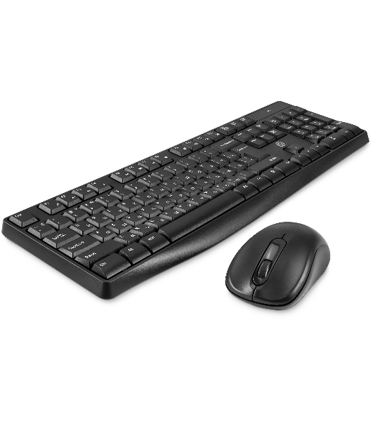 Комплект клавиатура+мышь Oklick S260W беспроводной, USB, 1600 DPI, чёрный