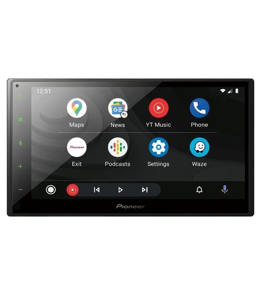 Автомагнитола Pioneer DMH-A4450BT, 2 DIN, 6.8', Bluetooth, USB Type-A, AUX, CarPlay, пульт ДУ