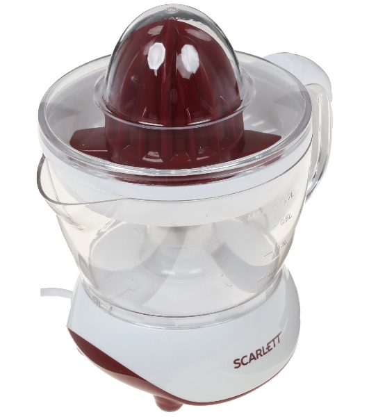 Соковыжималка Scarlett SC-JE50C06 белый/коричневый, цитрусовая, 25 Вт, 700 мл, механическое