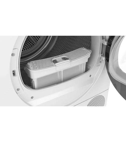 Сушильная машина Bosch Serie 6 WQK25200ME, с тепловым насосом, макс.загрузка - 10 кг, Класс энергоэфф-ти: A++, LED-дисплей с текстовой информацией. 15 автопрограмм сушки,Easy Clean with A++,габариты: 842x598x613 mm, белый