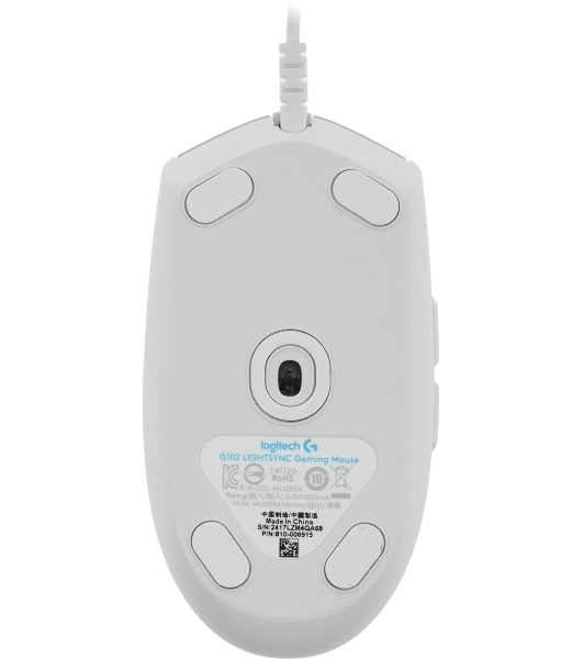 Мышь проводная Logitech G102 LIGHTSYNC белый, 8000 dpi, USB, кнопки - 6