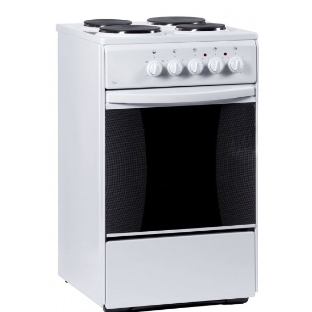 Плита электрическая Flama AE 1401 W белый, конфорок 4 шт, духовка 50 л, 50 см x 85 см x 60 см