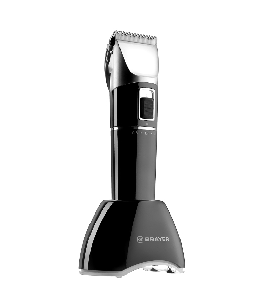 Машинка для стрижки BRAYER BR3402, LED-дисплей, 4 насад, турбо, титан. покр, регу. высоты лезвий