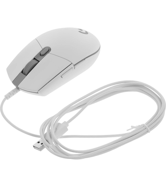Мышь проводная Logitech G102 LIGHTSYNC белый, 8000 dpi, USB, кнопки - 6
