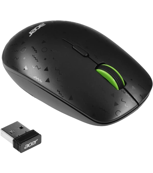 Мышь беспроводная Acer OMR307 черный, 1600 dpi, радиоканал, USB, кнопки - 4