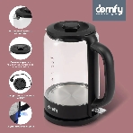 Чайник электрический Domfy DSB-EK304 1.7л. 2200Вт черный (корпус: стекло), фото12