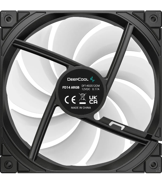 Вентилятор для корпуса DEEPCOOL FD14 ARGb черный, 140 мм, 1650 об/мин, 25.2 дБ, 4 pin