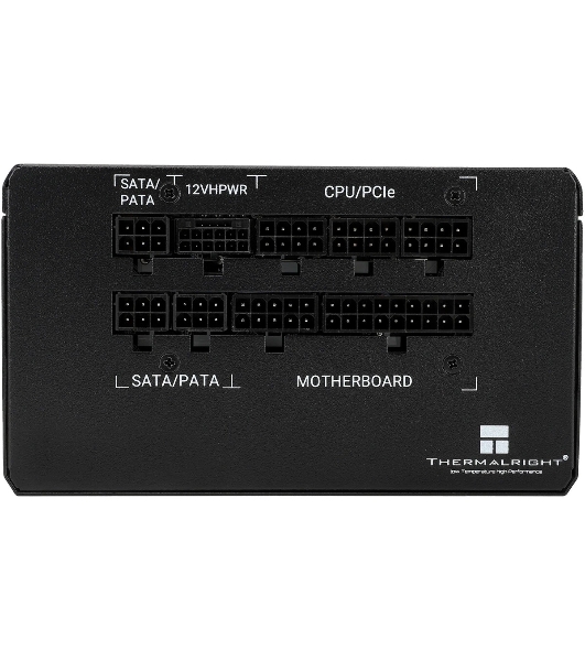 Блок питания Thermalright, 850W 80+ Bronze (ATX, 3.0, PCIe 5.0, Full modular, 1x24(20+4)pin, 2xCPU 8(4+4)pin, 4xPCIe*2 8(6+2)pin, 3xSATA3, 1x12+4pin (12VHPWR PCIe 5.0 12+4pin 600mm), 3xMOLEX4pin, Active, 120x120мм, 150x140x86mm, APFC, black)