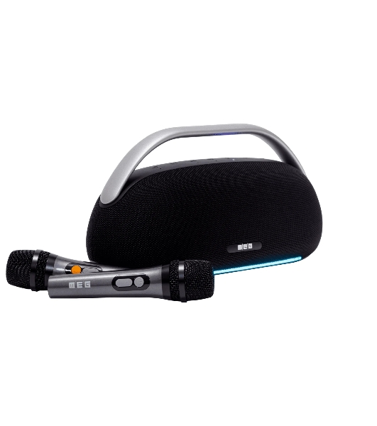 Портативная колонка MEG SSA062BL, 60Вт, Bluetooth 5.3, караоке, сабвуфер, время работы 16ч, черная